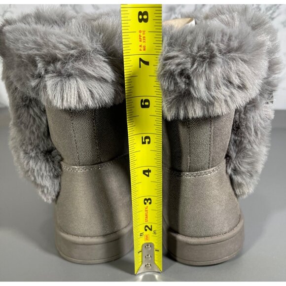 Sonoma Goods For Life Alainaa Size 6 girls winter boots Gray Faux Fur-Lined - Picture 4 of 8